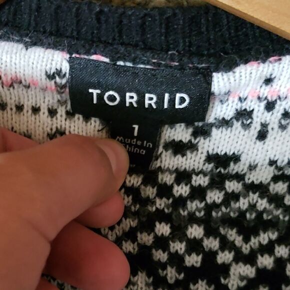 Torrid fair isle knit draped cardigan 1X - Picture 4 of 5